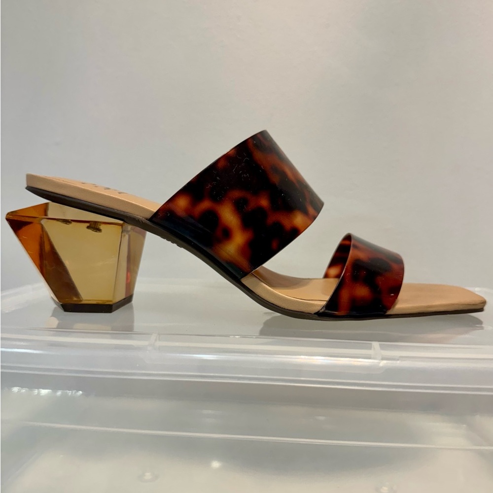 INC International Concepts Tortoiseshell Sandals with Amber Heel